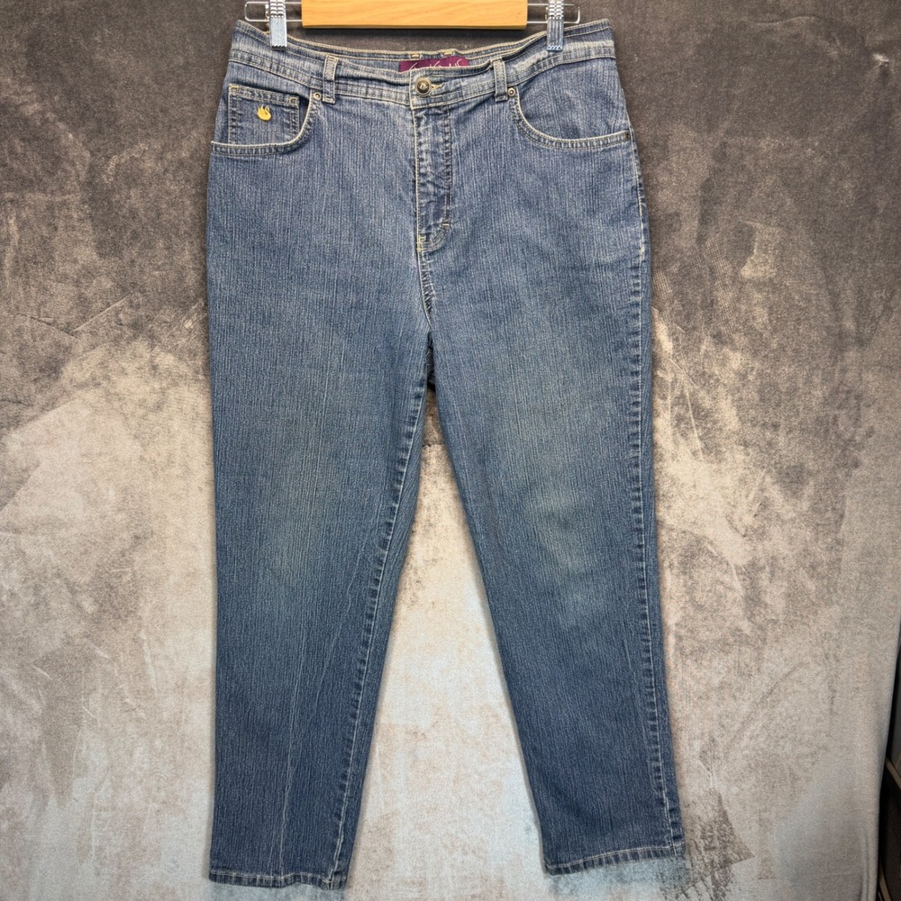 Gloria Vanderbilt Jeans Womens Blue Straight Size 12 Short Amanda Classic Denim